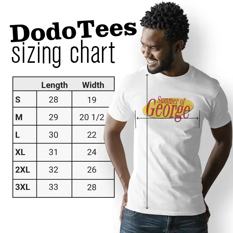 Summer of George Mens t shirt sizing chart
