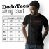 Dodo Tees Sizing chart for the Be Thankful I showed up Thanksgiving themed shirt