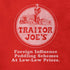 Traitor Joe's Funny Political T-Shirts parody the Trader Joes grocery store logo. The Funny Political Tee Shirts feature an original design with Joe Biden and the words Foreign Influence Peddling Schemes at Low-Low Prices.