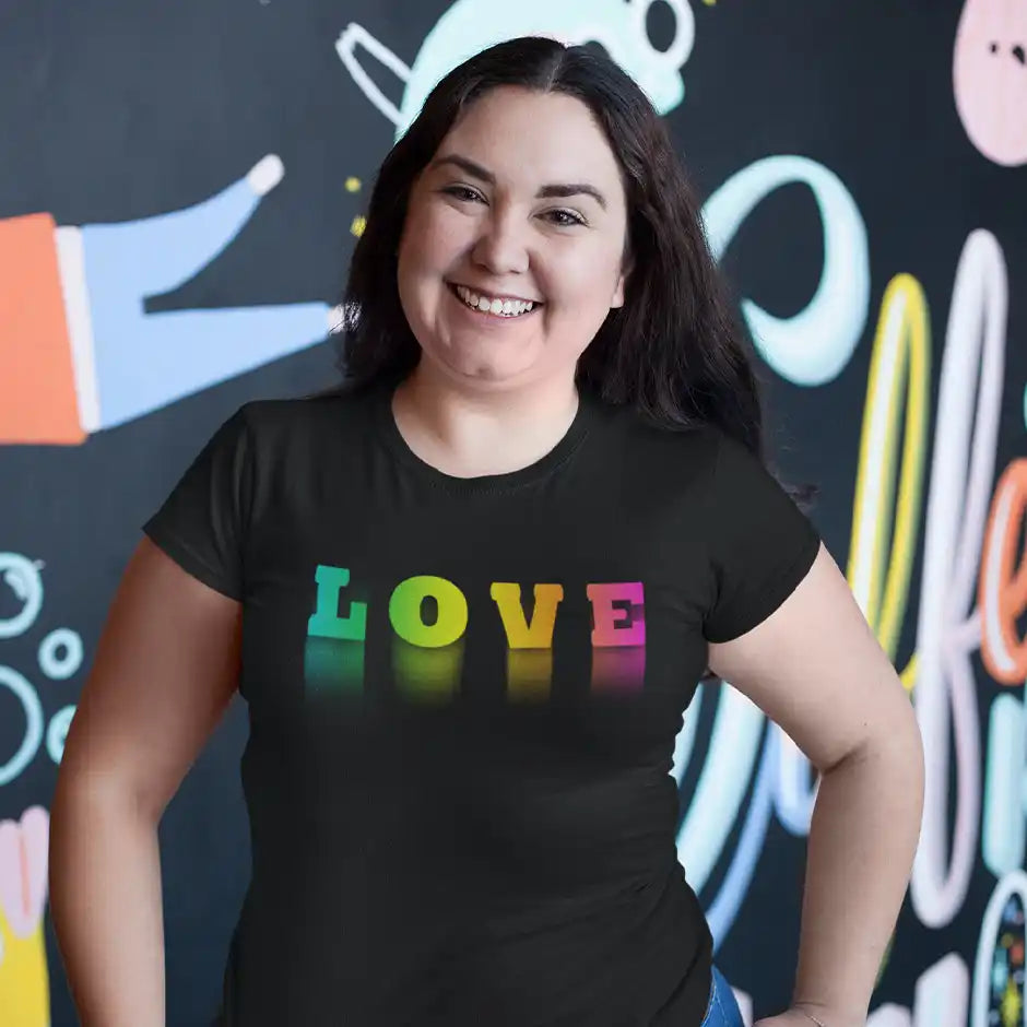 Womens t shirts online with Love design by Dodo Tees