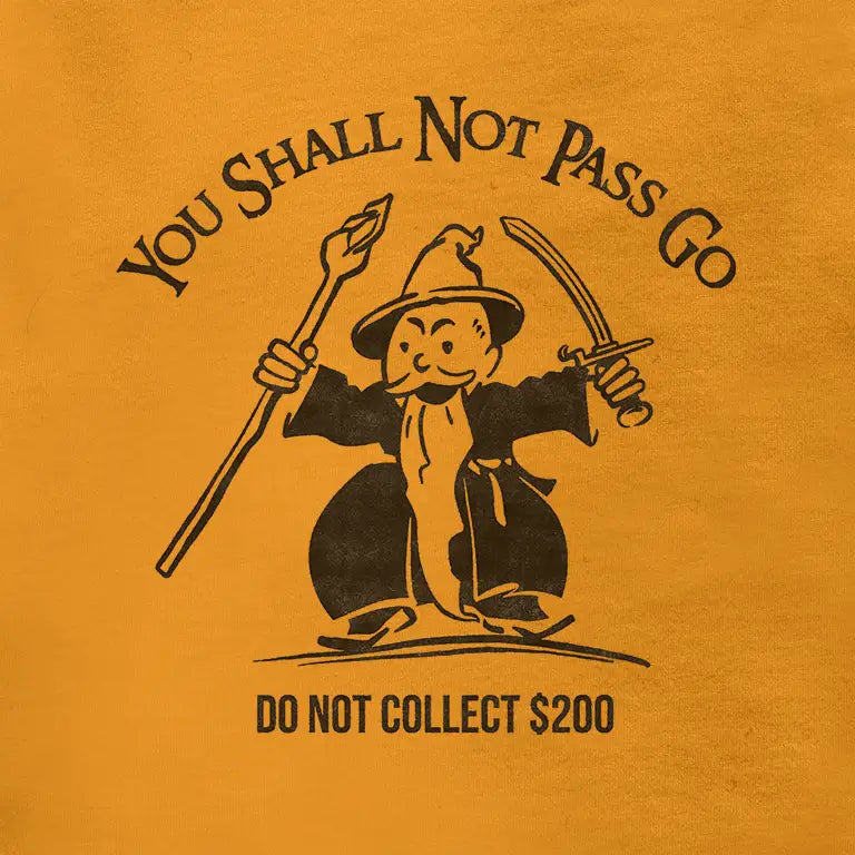 You Shall Not Pass Shirt Blends LOTR and board game design.