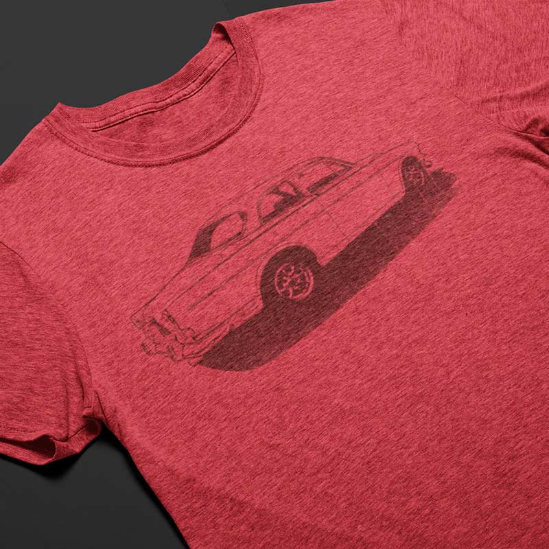 car t shirt with amazon 122 graphic in heather canvas red