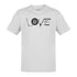 automotive apparel love shirt with the word love spelled in tools and a tire in white by dodo tees 