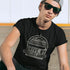 young man in sunglasses wearing awesome shirts for men drive by shooting range tee