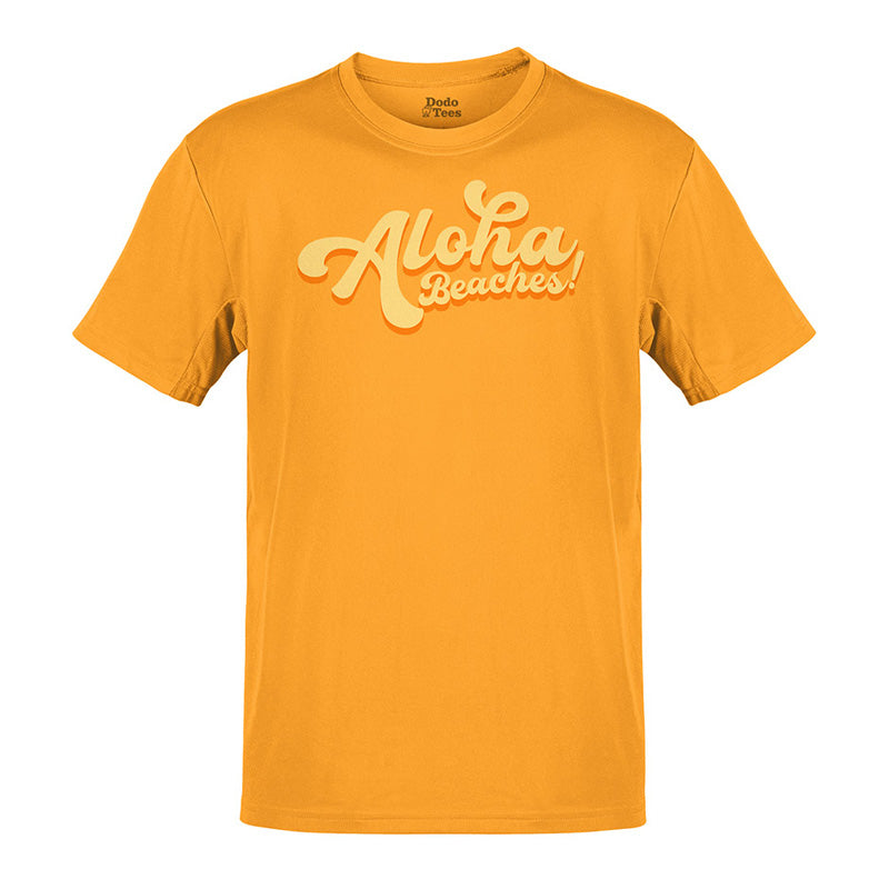 beach theme shirts with aloha beaches type in gold by dodo tees