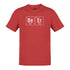 Periodic table Shirt featuring Beryllium and Erbium spelling out BEER in heather canvas red