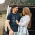 man with girlfriend wearing camping shirt for men with lantern patent 