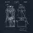 detail view of camping shirt with 1935 lantern patent drawing by dodo tees