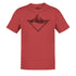 camping t shirt with geometric mountain illustration in heather canvas red by dodo tees