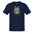 cat t shirts with 8 bit lucky cat in classic navy