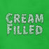 Graphic detail of the 'Cream Filled' funny t-shirt, a testament to Dodo Tees' provocative and unapologetic design philosophy