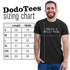 sizing chart for dad t shirt. available in small to 3XL