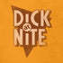 close up view of dick at nite offensive tee shirts with distressed printing by dodo tees