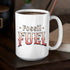 dinosaur gifts back view of mug with vintage style fossil fuel text