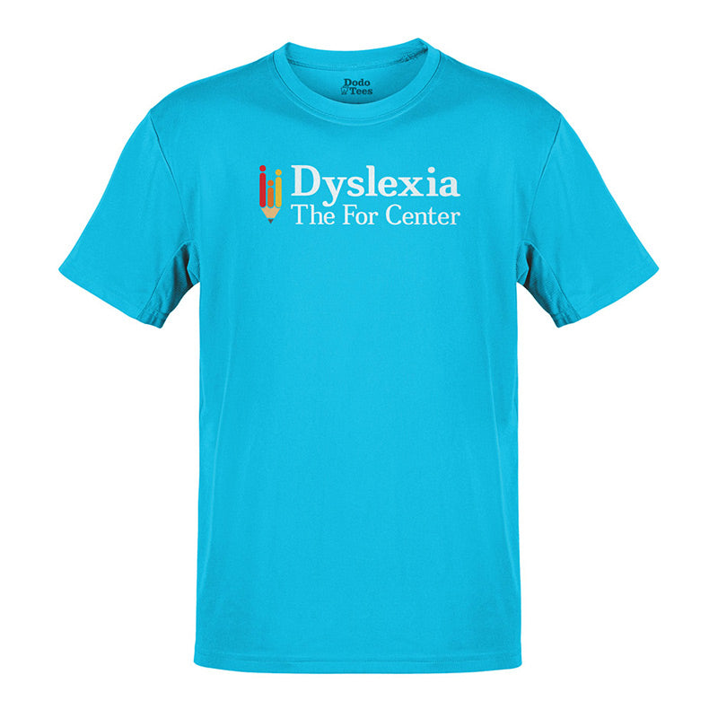 funny t shirt with dyslexia the for center logo in teal by dodo tees