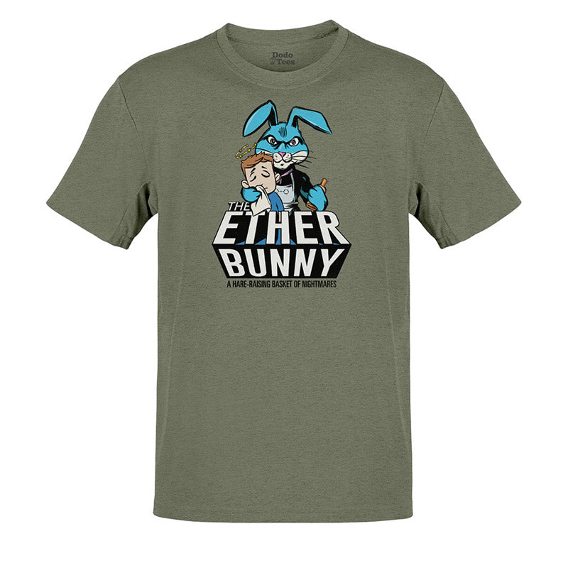 easter themed shirts with ether bunny funny graphic in heather olive by dodo tees