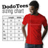 dodo tees firefighter shirt sizing chart. sizes small to 3XL