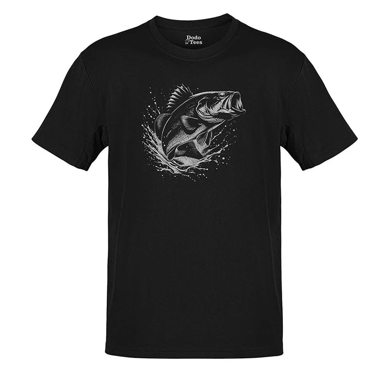 fishing xmas gifts bass t shirt in black by dodo tees