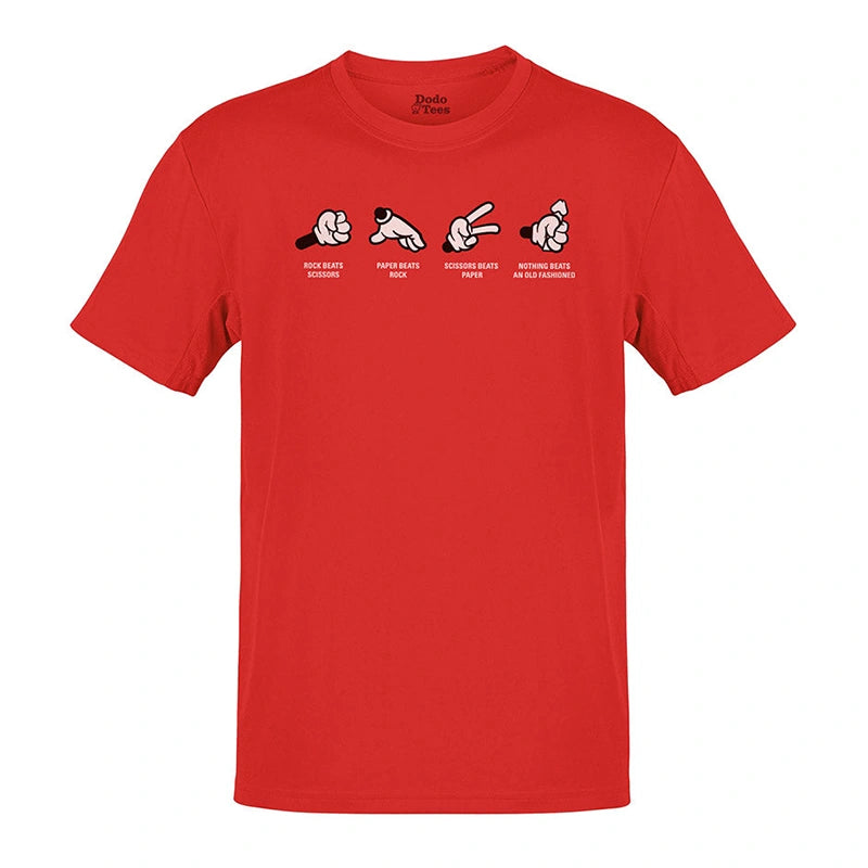 funny adult shirts with rock paper scissors illustration in red