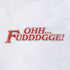 detail view of funny christmas shirts with oh fudge vintage text by dodo tees