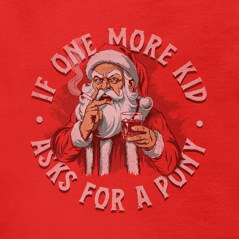 funny christmas tee shirts detail view with angry smoking and drinking santa