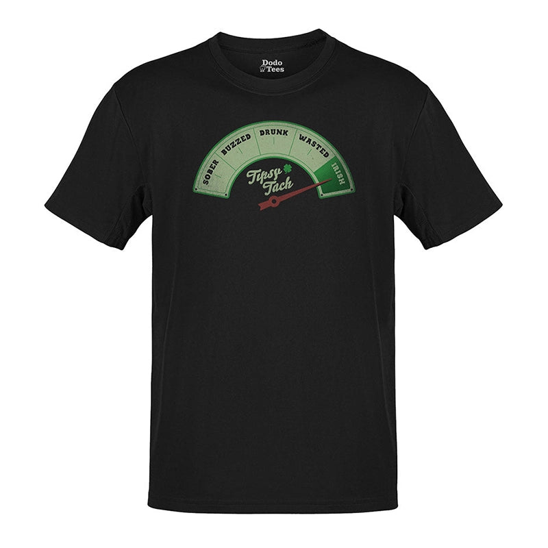 funny drinking shirt with tipsy tach graphic in black