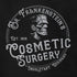 Funny Halloween shirts featuring a Dodo Tees original vintage-looking logo that reads Dr. Frankenstein's Cosmetic Surgery Ingolstadt Germany. Loo includes an image of Frankenstein Monster.