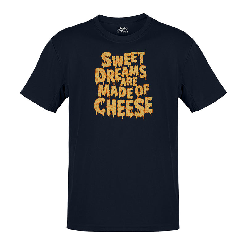 funny t shirt sweet dreams are made of cheese in navy by dodo tees