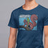 funny tees for guys with cartoon of a frog riding a squirrel saying there's no time to explain in blue by dodo tees