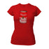 gamer t shirt with a vintage style print of a cartoon Mario's cream of mushroom soup can on a fitted red t shirt