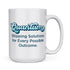 back view of geek mugs with shcrodinger's shipping company slogan "quantum shipping solutions for every possible outcome."