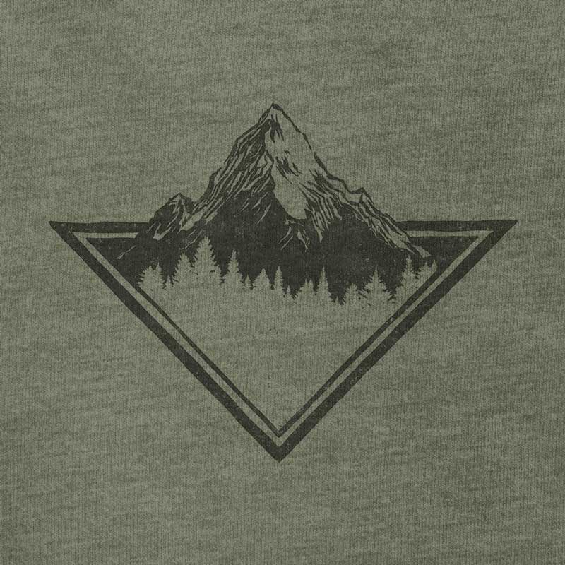 detail view of the geometric mountain t shirt by dodo tees