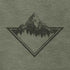 detail view of the geometric mountain t shirt by dodo tees