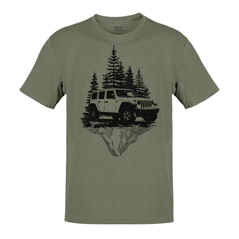 T-Shirt Uomo Jeep Track Offroad - Triblend Morbido, Coyote Brown, Taglie Da S A XXL - Foto 3