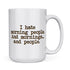 gifts for cat lovers funny mug back side that says I hate morning people. and mornings. and people