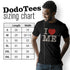 gifts for him i love me shirt sizing chart. available in sizes small to 3XL