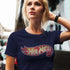 model wearing graphic tees for women hot mess t shirt