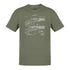 gun t shirt with patent drawing of 1866 rifle in heather olive by dodo tees