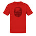 red gym t shirts with unique skull illustration