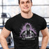  Halloween gym wear with a Hand-Drawn Design of a priest levitating a barbell. Guys Gym Wear are printed with high quality ink