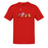 halloween t shirt with monster movie illustration in classic red