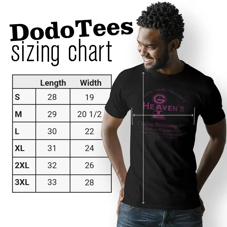 Heavens gate shirt sizing chart