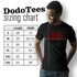 halloween tee shirts sizing chart. available in sizes small to 3XL