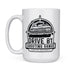 hilarious coffee mugs with mock drive by shooting range logo from compton, california