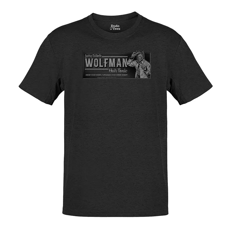 horror movie tees with larry talbot's wolfman hair tonic vintage graphic by dodo tees