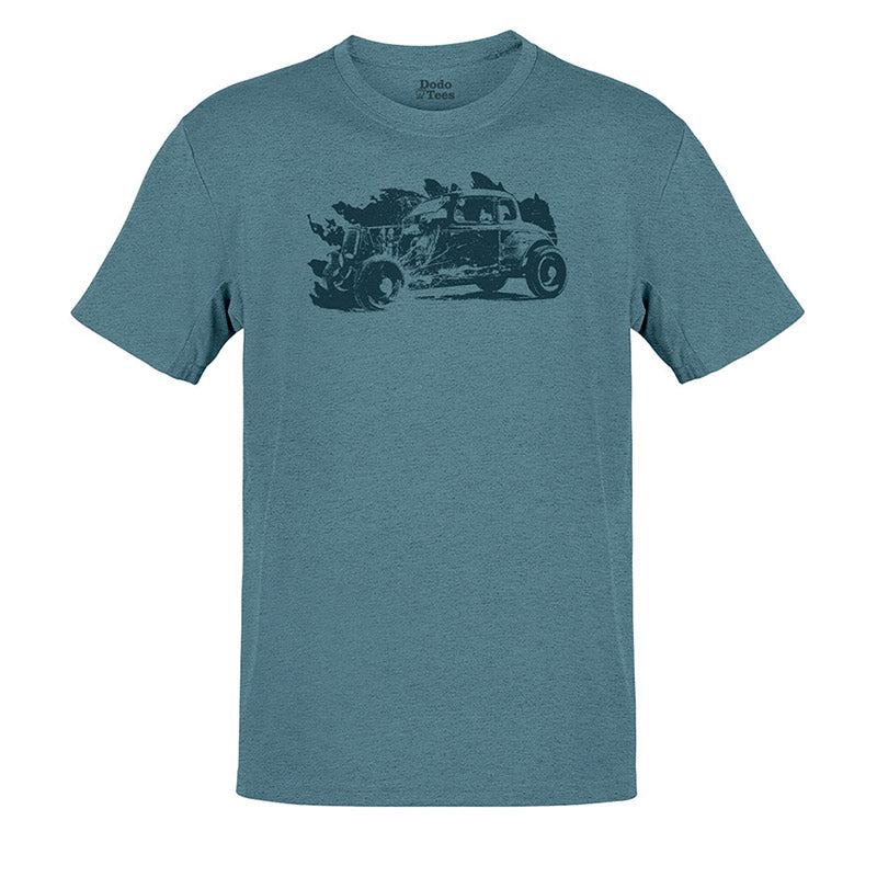 Slate Blue graphic tee featuring a vintage deuce coupe. Unique hot rod t shirts.by Dodo Tees.