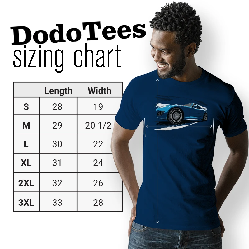 jdm shirt sizing chart. available in sizes small to 3xl 