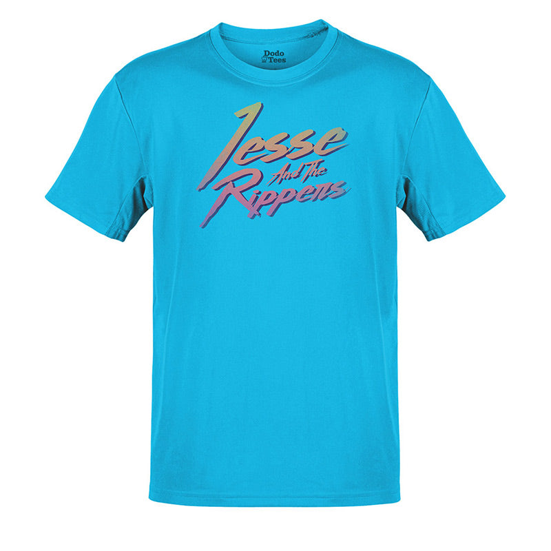 90s t shirt with jesse and the rippers vintage logo in teal by dodo tees