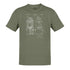 camping tee shirt with lantern patent in heather olive