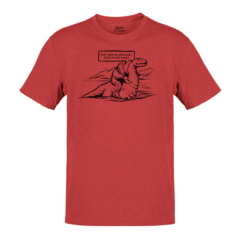 loch ness monster and bigfoot t shirt in heather canvas red by dodo tees